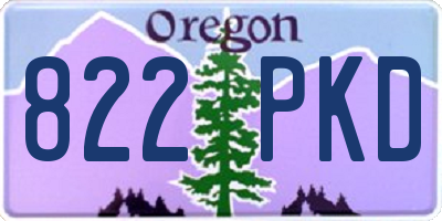 OR license plate 822PKD