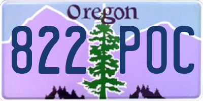 OR license plate 822POC