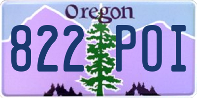 OR license plate 822POI
