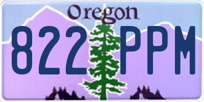 OR license plate 822PPM