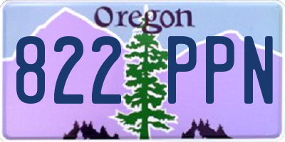 OR license plate 822PPN
