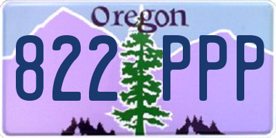 OR license plate 822PPP