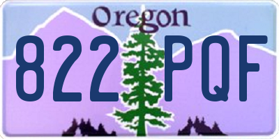 OR license plate 822PQF