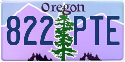 OR license plate 822PTE