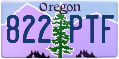 OR license plate 822PTF