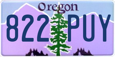 OR license plate 822PUY