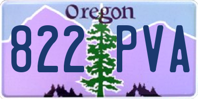 OR license plate 822PVA