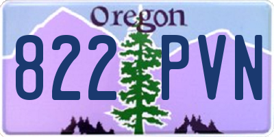 OR license plate 822PVN