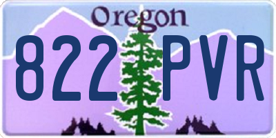 OR license plate 822PVR
