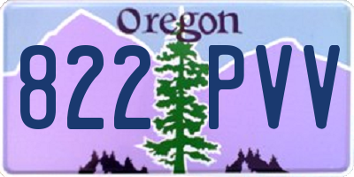 OR license plate 822PVV