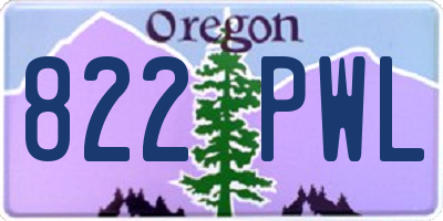 OR license plate 822PWL