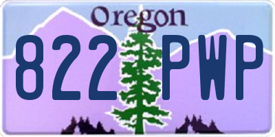 OR license plate 822PWP