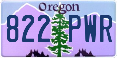 OR license plate 822PWR