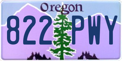 OR license plate 822PWY