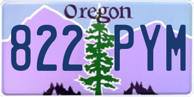 OR license plate 822PYM