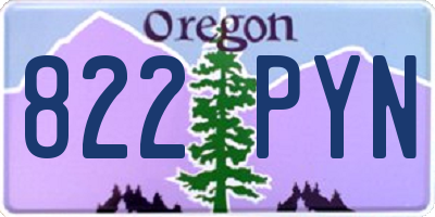 OR license plate 822PYN
