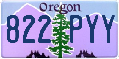 OR license plate 822PYY
