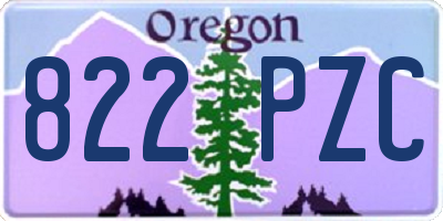 OR license plate 822PZC