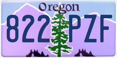 OR license plate 822PZF