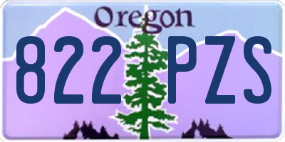 OR license plate 822PZS