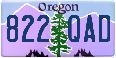 OR license plate 822QAD