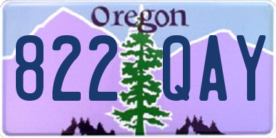 OR license plate 822QAY