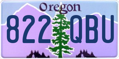 OR license plate 822QBU