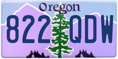 OR license plate 822QDW