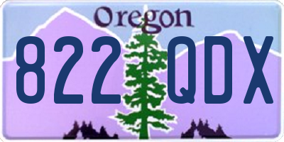 OR license plate 822QDX
