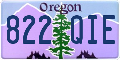 OR license plate 822QIE