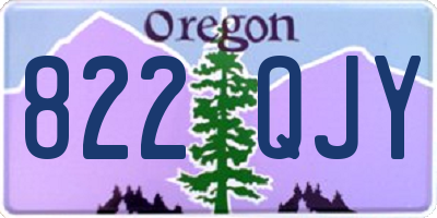 OR license plate 822QJY
