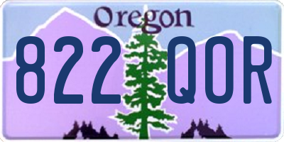OR license plate 822QOR