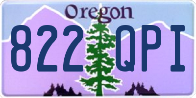 OR license plate 822QPI