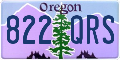 OR license plate 822QRS