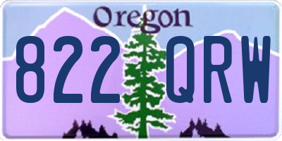 OR license plate 822QRW