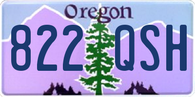 OR license plate 822QSH