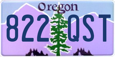 OR license plate 822QST