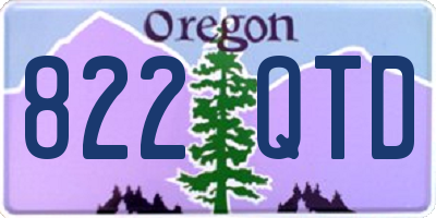 OR license plate 822QTD