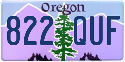 OR license plate 822QUF