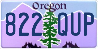 OR license plate 822QUP
