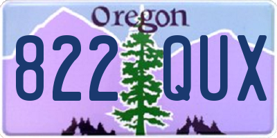 OR license plate 822QUX
