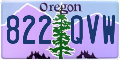 OR license plate 822QVW