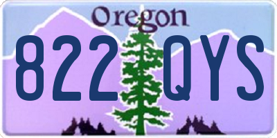 OR license plate 822QYS