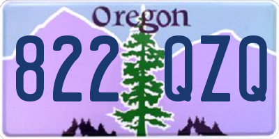 OR license plate 822QZQ