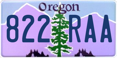 OR license plate 822RAA