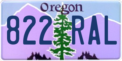 OR license plate 822RAL