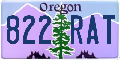 OR license plate 822RAT