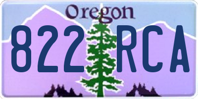 OR license plate 822RCA