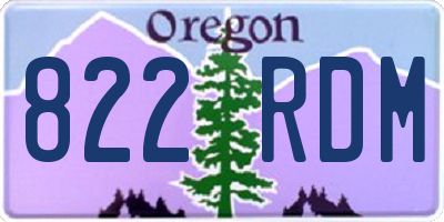 OR license plate 822RDM