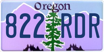 OR license plate 822RDR